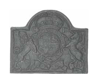 Large Lion &amp; Unicorn Cast Iron Fireback