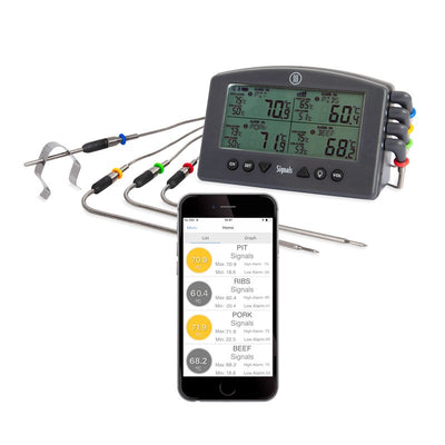 Thermapen - Signals ThermoWorks WiFi &amp; Bluetooth® BBQ Thermometer and Alarm